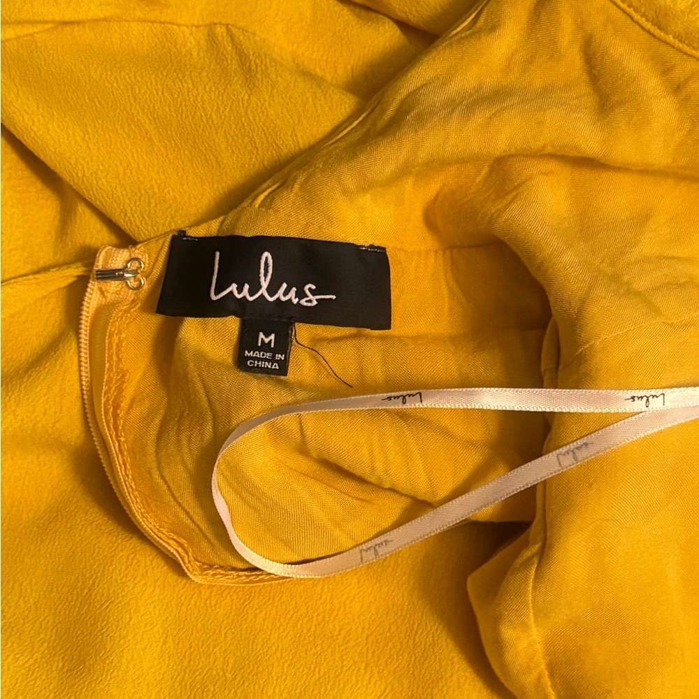 Lulu's Yellow Ruffle Mini Dress - Picture 4 of 4